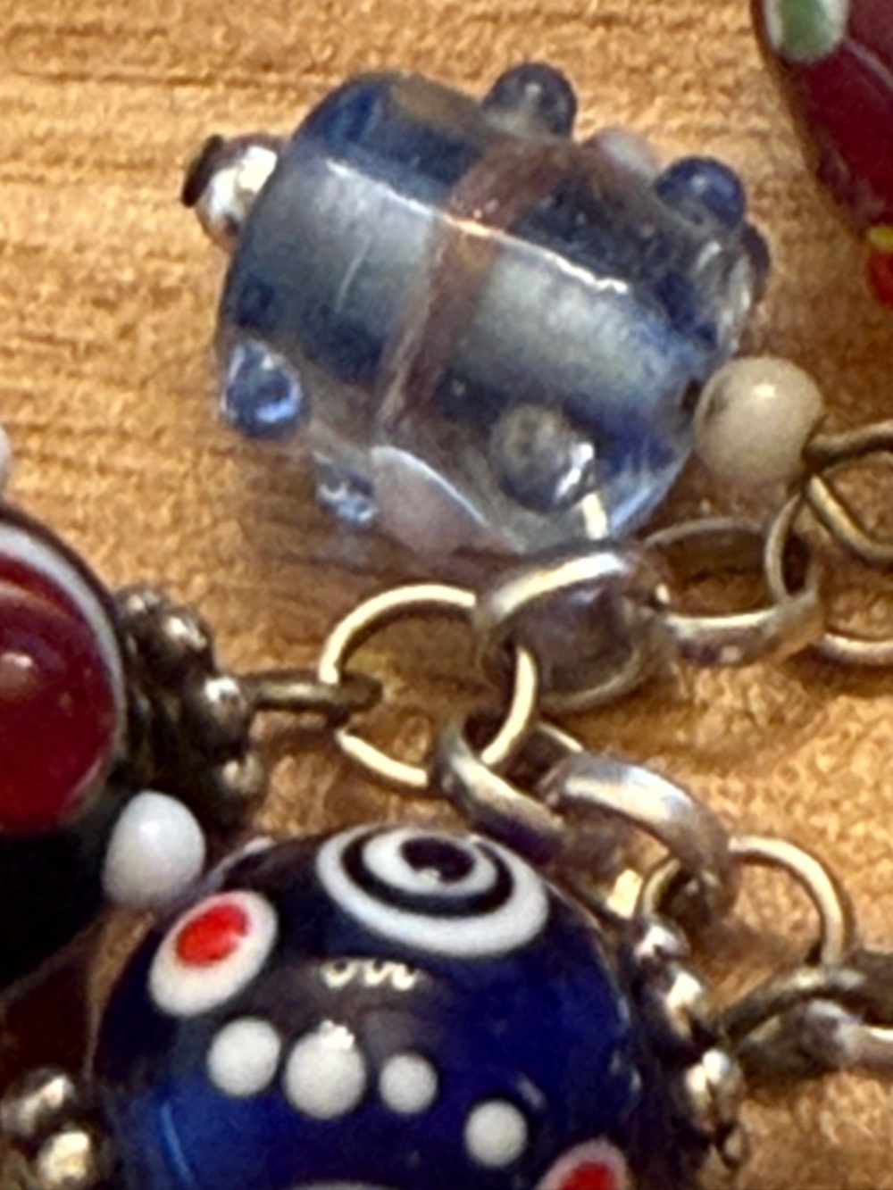 Amazing sterling silver art glass charm bracelet - Picture 8 of 12